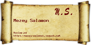 Mezey Salamon névjegykártya